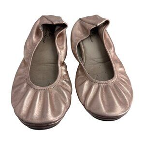 The Storehouse Rose Gold Golden Roses Ltd Ed Leather Foldable Flats Size 7